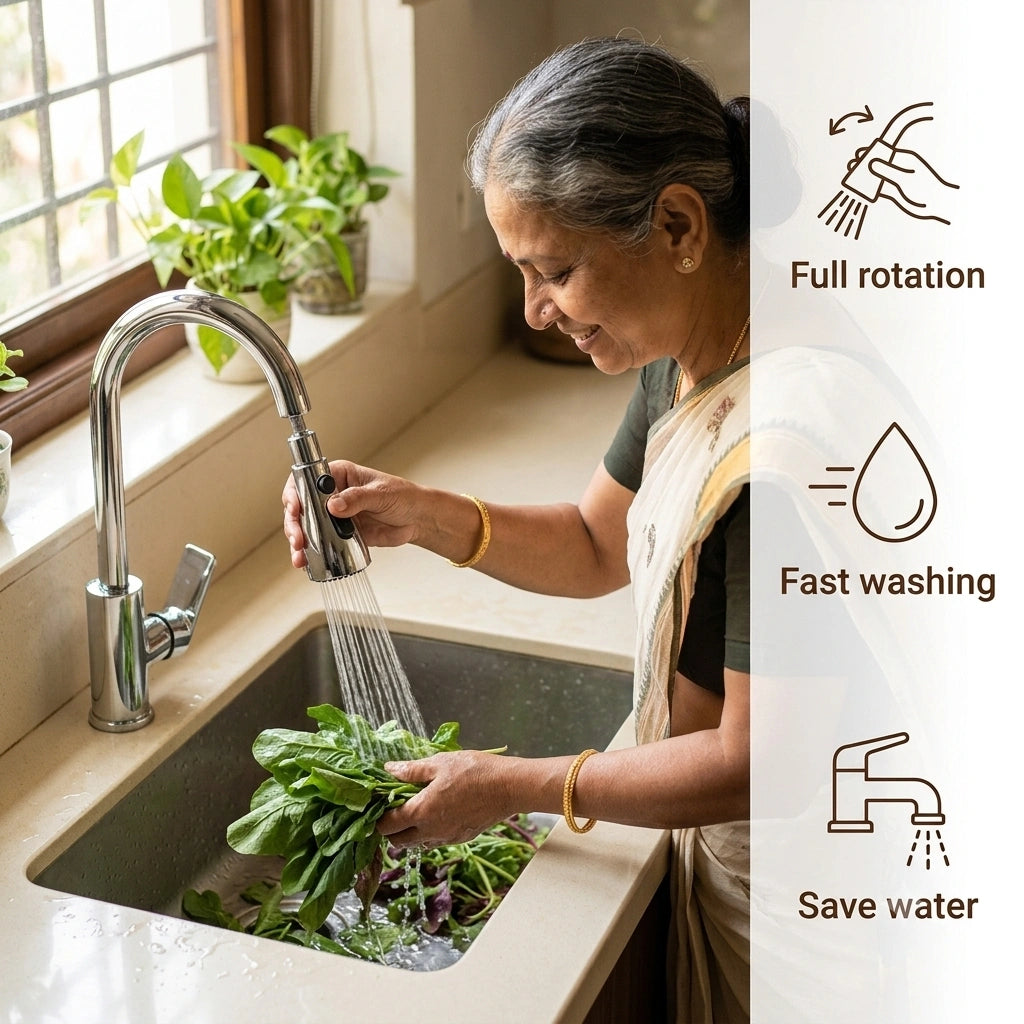 EasyFlow™ - 3 Mode Rotating Kitchen Tap Head
