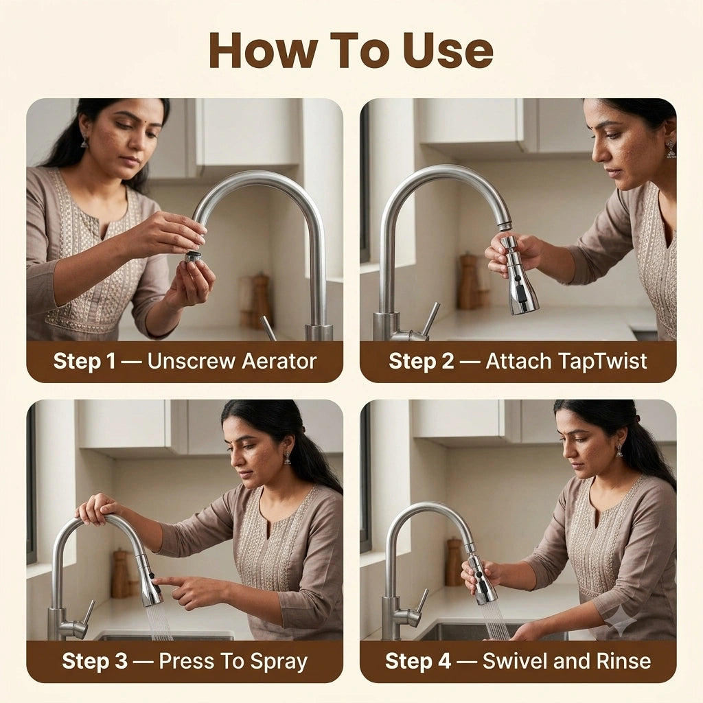 EasyFlow™ - 3 Mode Rotating Kitchen Tap Head