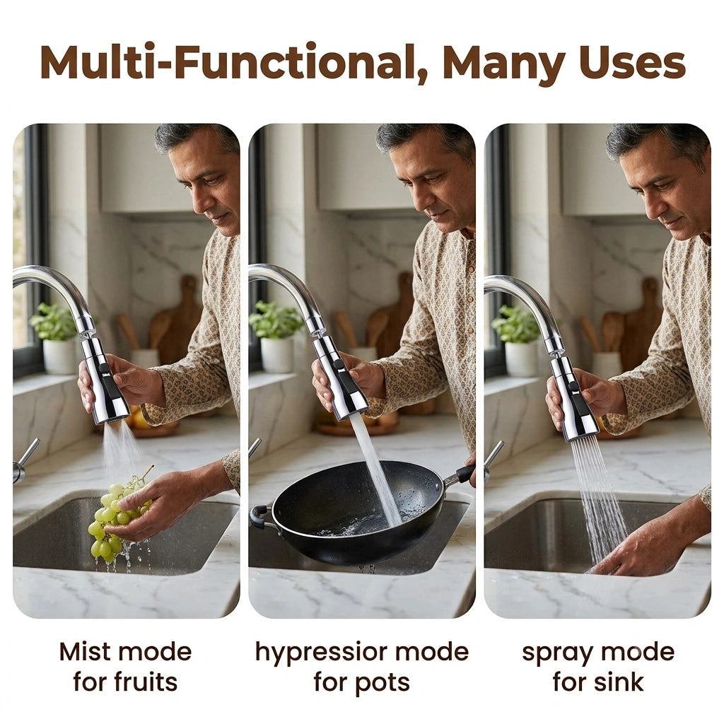 EasyFlow™ - 3 Mode Rotating Kitchen Tap Head