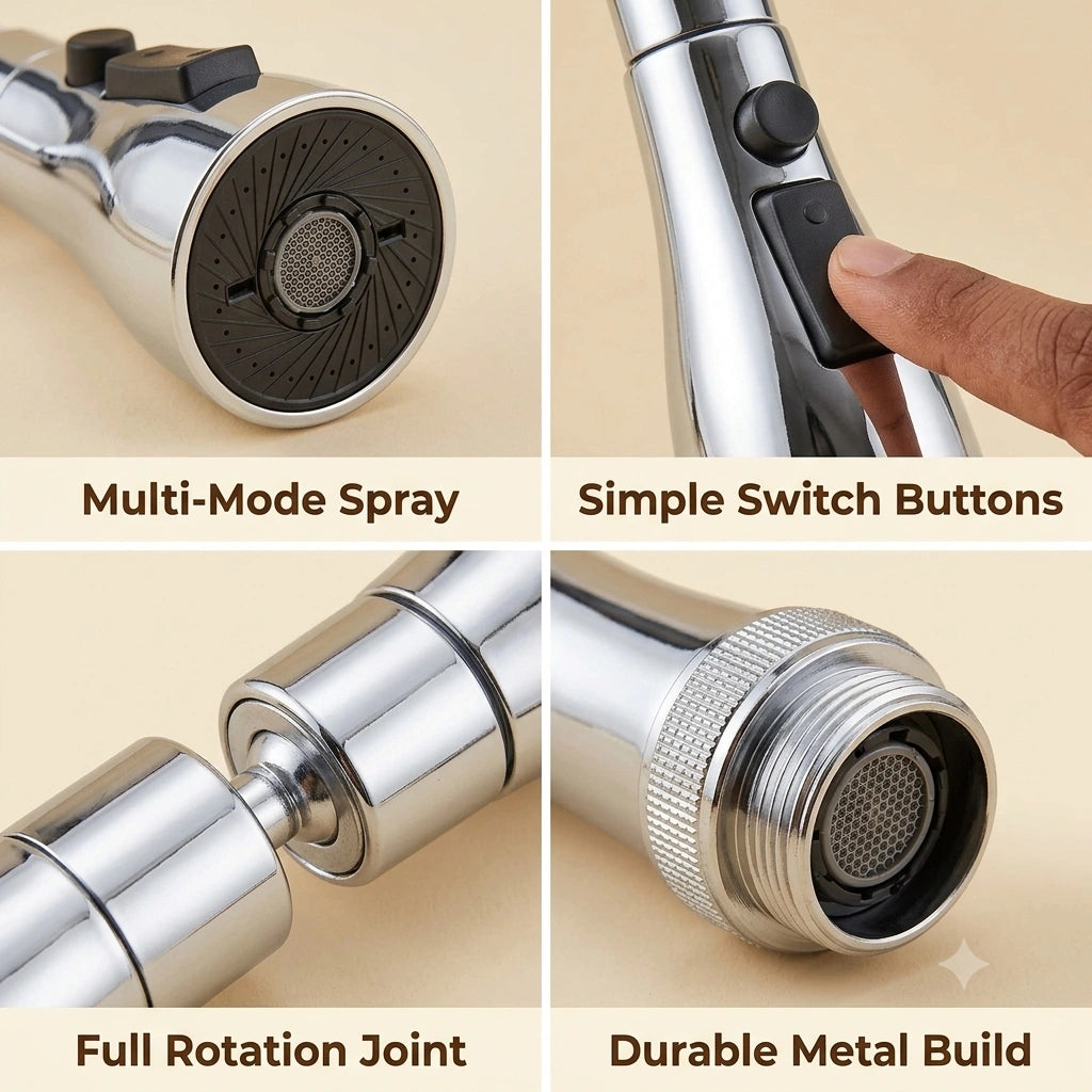 EasyFlow™ - 3 Mode Rotating Kitchen Tap Head