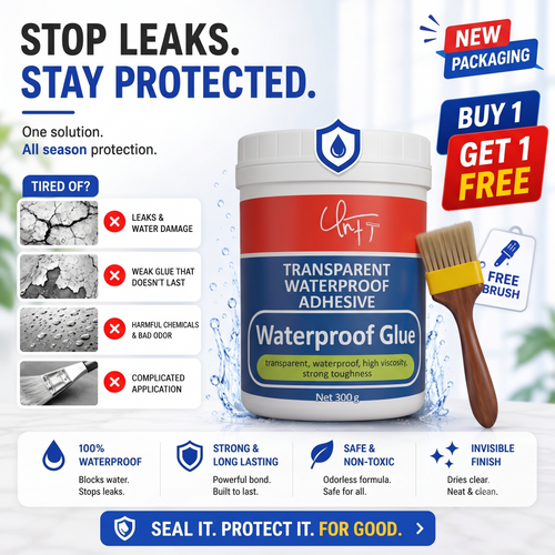CrystalSeal™ Waterproof Invisible Glue (BUY 1 GET 1) + Free Brush