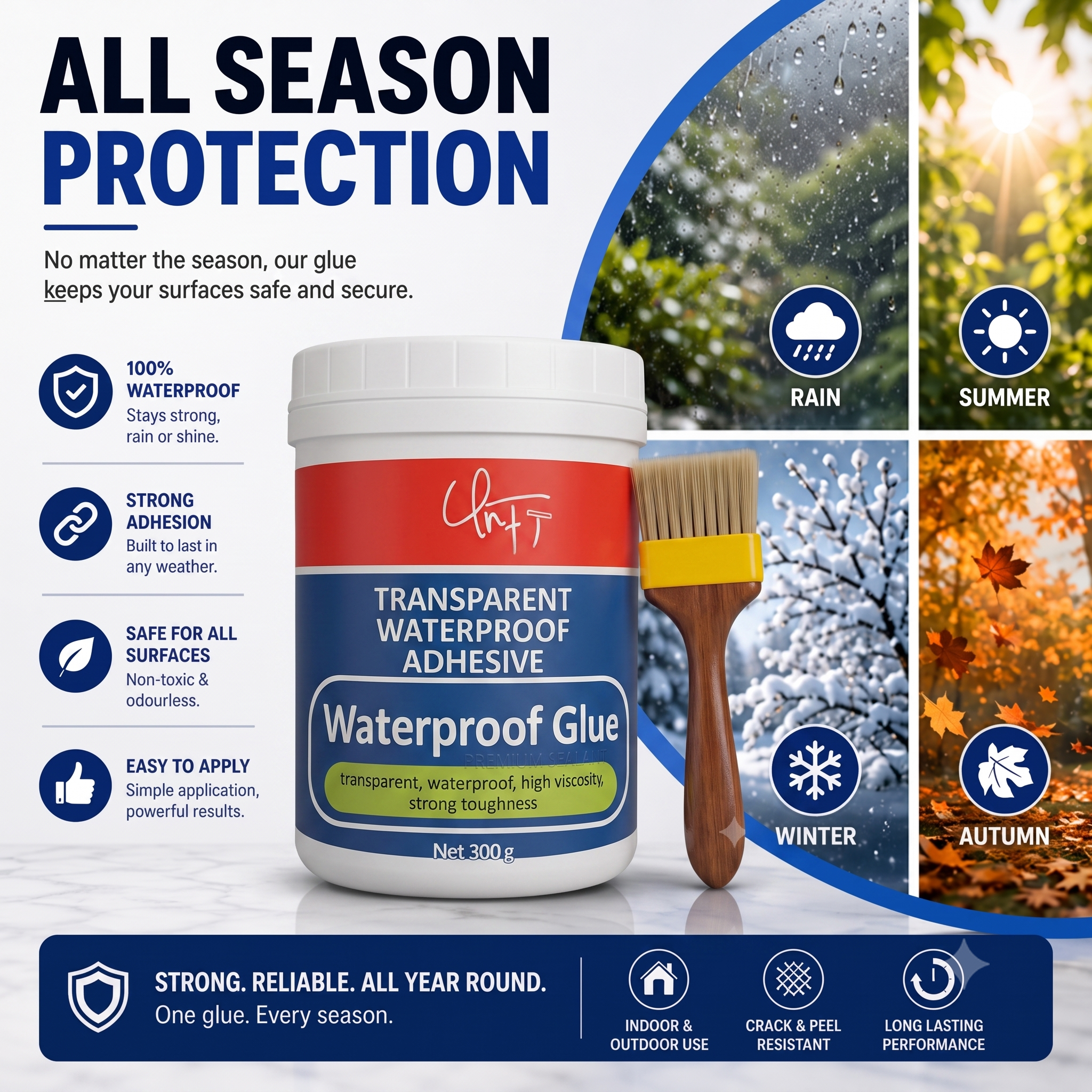 CrystalSeal™ Waterproof Invisible Glue (BUY 1 GET 1) + Free Brush